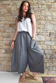 Arbi Gingham Pocket Culotte Pant Black